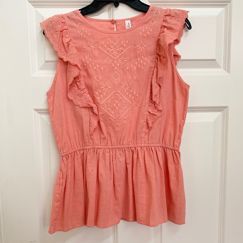 LLOVE Blush Ruffle Top